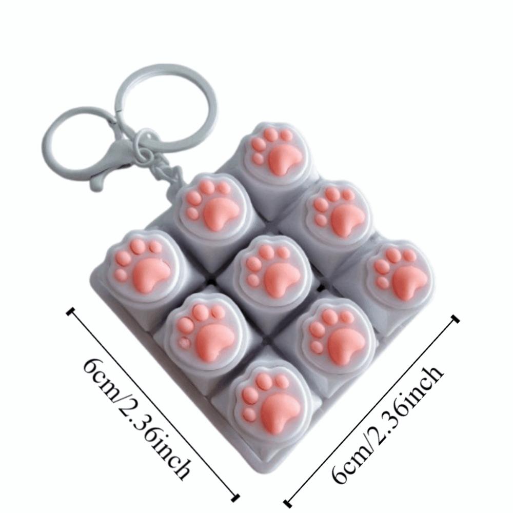 Mechanical Keycaps Cat Paw Keychain 9 Keyboard Stress Relief Pendant  Pass Time