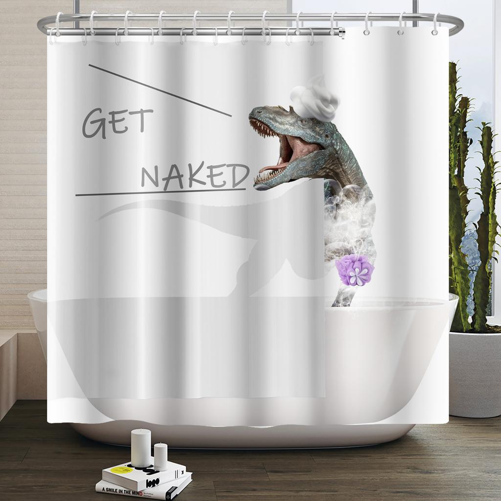 Забавная шторка для душа с динозаврами для ванной комнаты, милая шторка для ванной с животными, крутая шторка для ванной с динозаврами для детей, водонепроницаемая шторка для ванной, декор