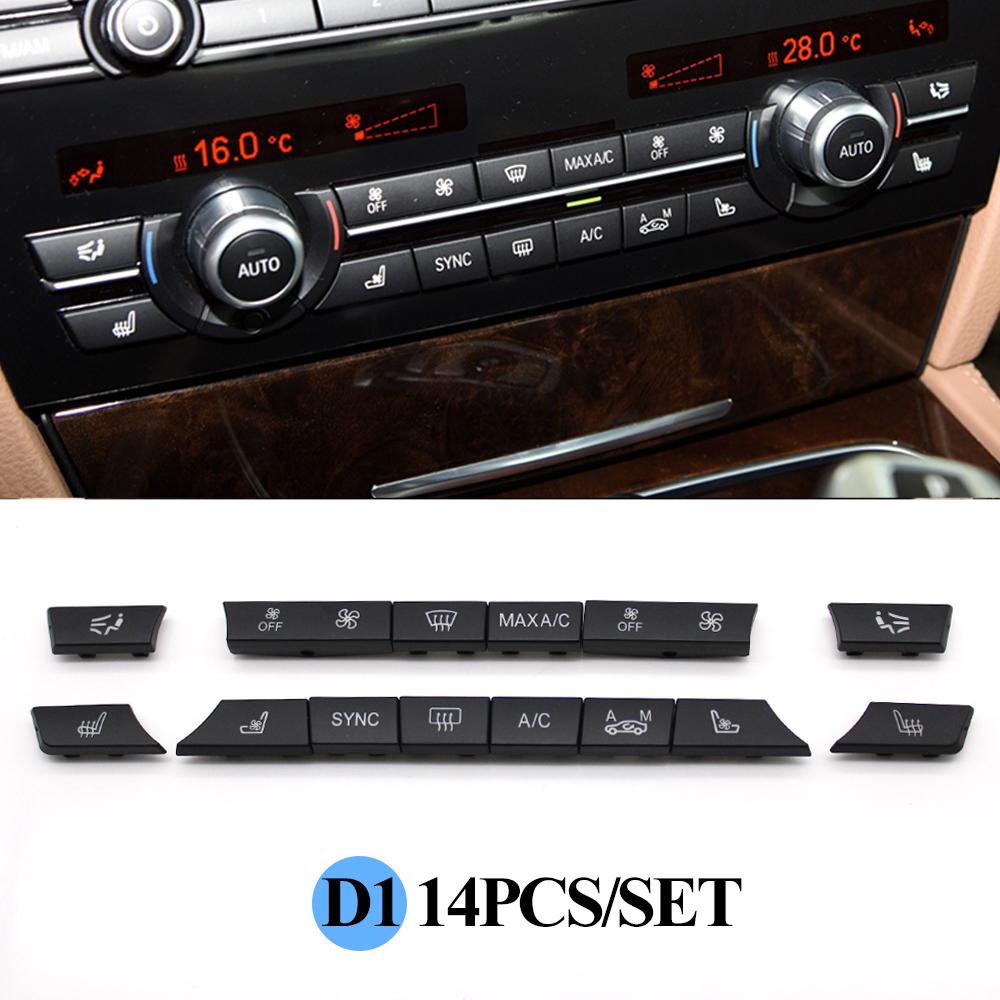 Car Air Conditioner Button Cover Key Audio Switch Caps Replacement For BMW 5 7 Series X5 X6 F10 F18 F01 F02 520 523 525 530 730