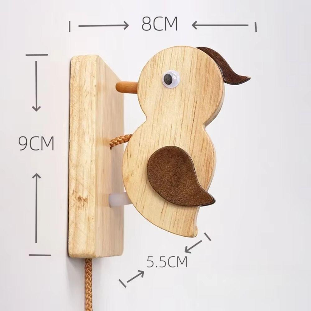 Housewarming Pendant Doorbell Retro Wooden Woodpecker Welcoming Atmosphere Door Knocker Gift
