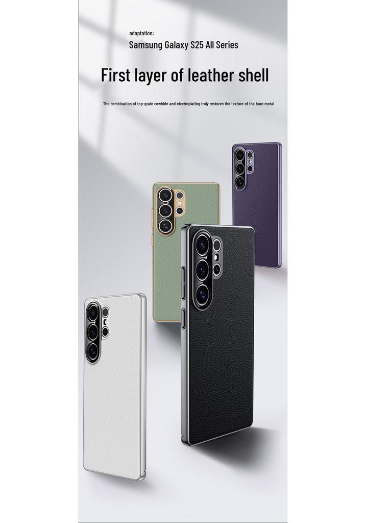 Оригинальный кожаный защитный чехол для Samsung Galaxy S25/S24 Ultra - Полное покрытие, Антиударная деловая обложка.