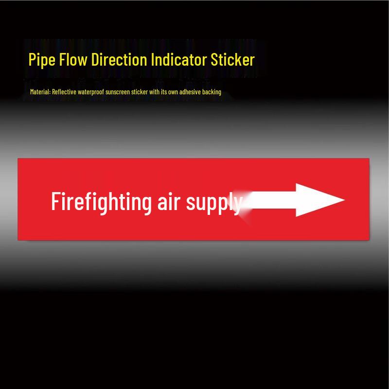 ZOCI Reflective Pipe Flow Arrow Labels