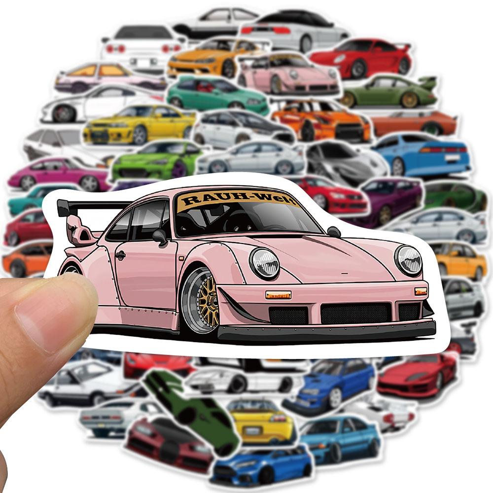 102050 100Pcs Racing Car Stickers Skateboard Bike Motorcycle Travel Luggage Toy Cool Vinyl Decal Jdm Sticker Bomb For Kids