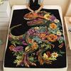 1Pc Dinosaur Print Flannel Blanket, High quality Comfortable for All Seasons, Home Decor, Warmth and Comfort, Perfect for Christmas Gifts