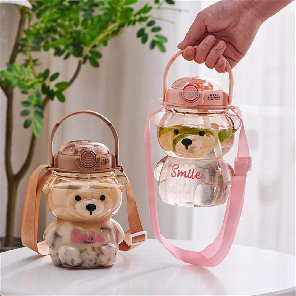 Кружка для путешествий Kawaii Kids Single Layer 1000ml Drinkware Кружка для спорта Летние бутылки для воды Питьевая бутылка Медведь на открытом воздухе