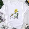 (Asian Size) Fashion Print Flower Floral Trend Cute 90s Graphic Tee Female Casual T Clothing Casual Women's Top Short Sleeve T-shirt