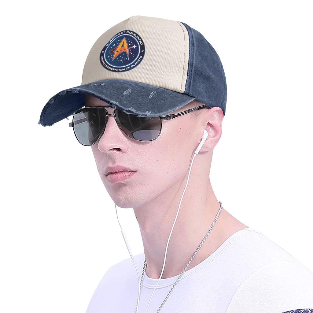 Star Treks Starfleet Outfit Unisex Women Trucker Hat Distressed Denim Washed Caps Hat Fashion Outdoor Running Golf Gift Sun Cap