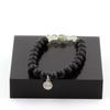 Stones and Minerals. Brazilian Rutile Tourmaline Quartz Bracelet + Matte Black Onyx Beads 8 Made In France.