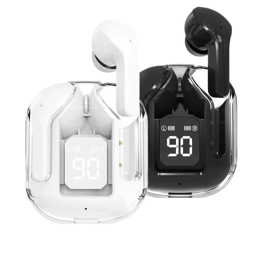 BT30 ENC Беспроводные наушники Bluetooth 5.3 с шумоподавлением Hi-Fi стереонаушники Цифровой дисплей Прозрачный зарядный чехол TWS Спортивные музыкальные наушники