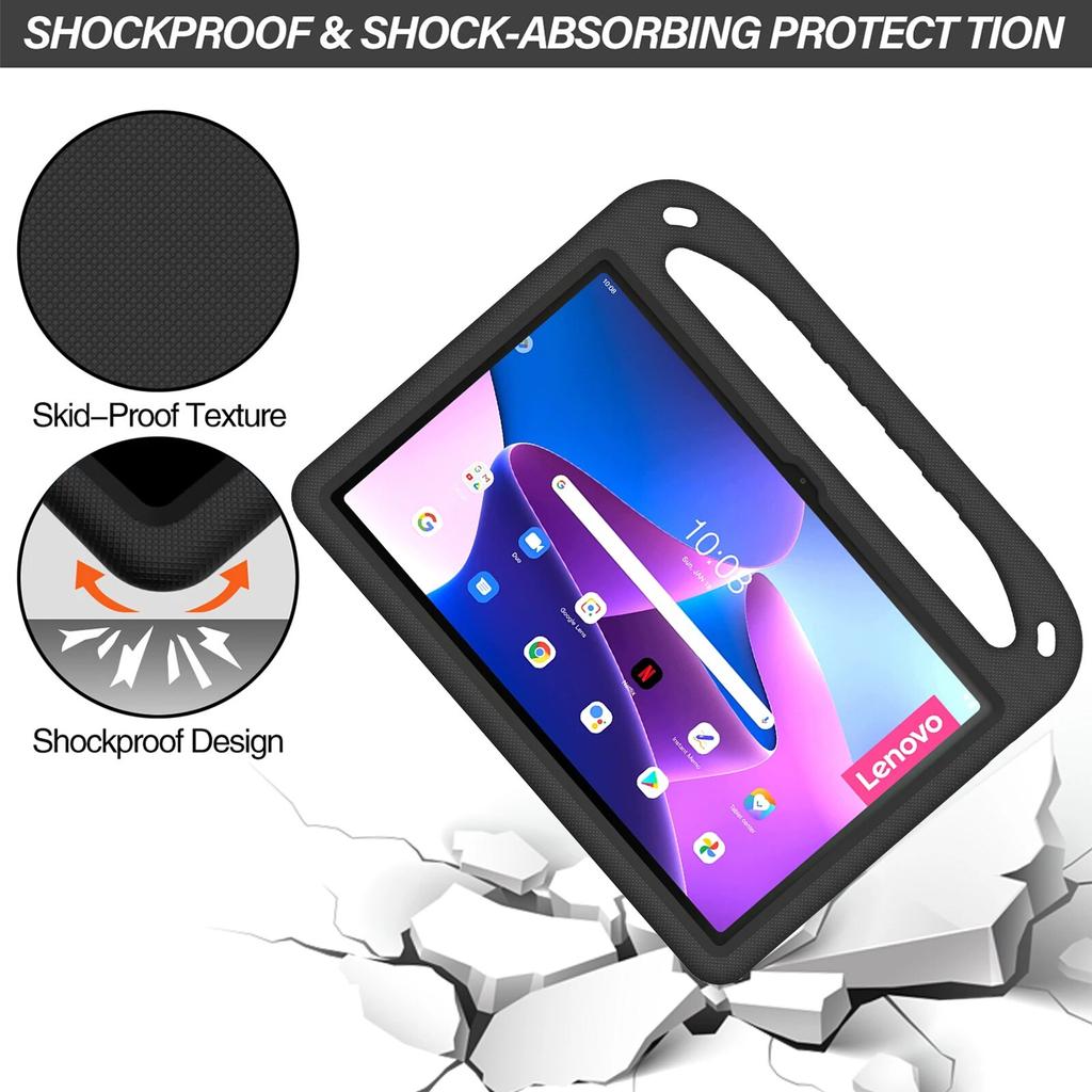 Kids Safe EVA Stand Case for Lenovo Tab M8 4rd Gen M9 TB-300FU Shockproof Cover for Tab P11 Gen 2 TB-350FU M10 3rd Gen TB-328FU