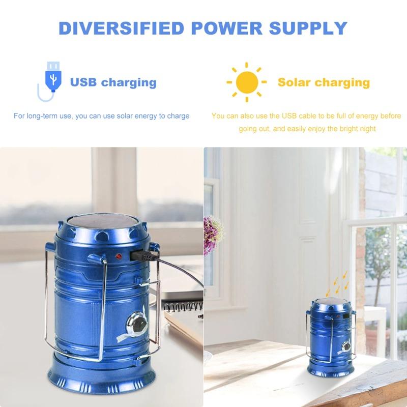 Солнечный Портативный Светодиодный Фонарь Телескопический Фонарик USB Перезаряжаемый Фонарь Лампа для Палатки Наружный Кемпинг Аварийный Рабочий Свет