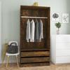 815345 vidaXL Wardrobe Smoked Oak 100x50x200 Cm Engineered Wood