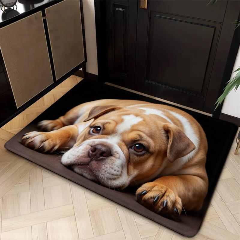 1pc of Non-Slip Welcome Door Mat, Soft And Comfortable for Home Use, Machine Washable with Low Pile Carpet! Features a Cute 2D Printed Design of a Bro