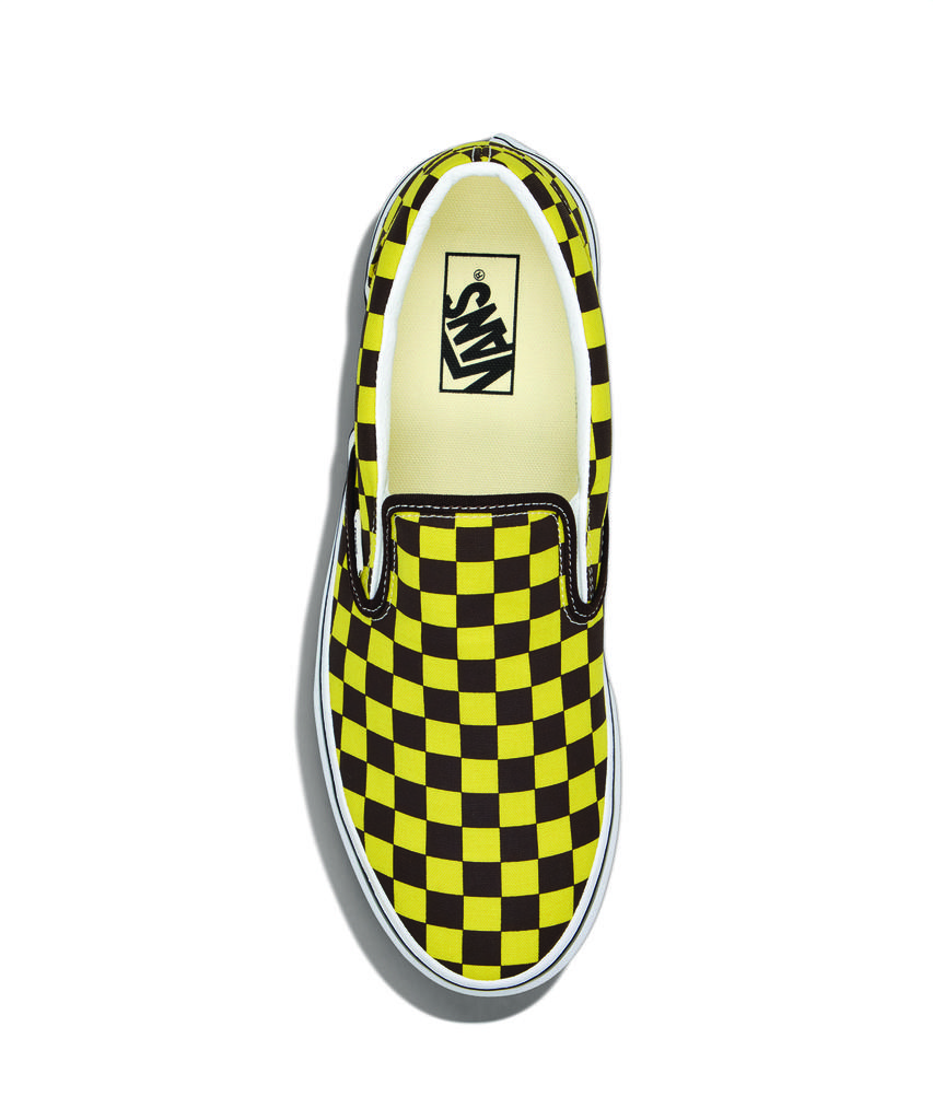 Классические слипоны Vans - (шахматная доска) Темно-желтый:Коричневый / Vn000Dahd621