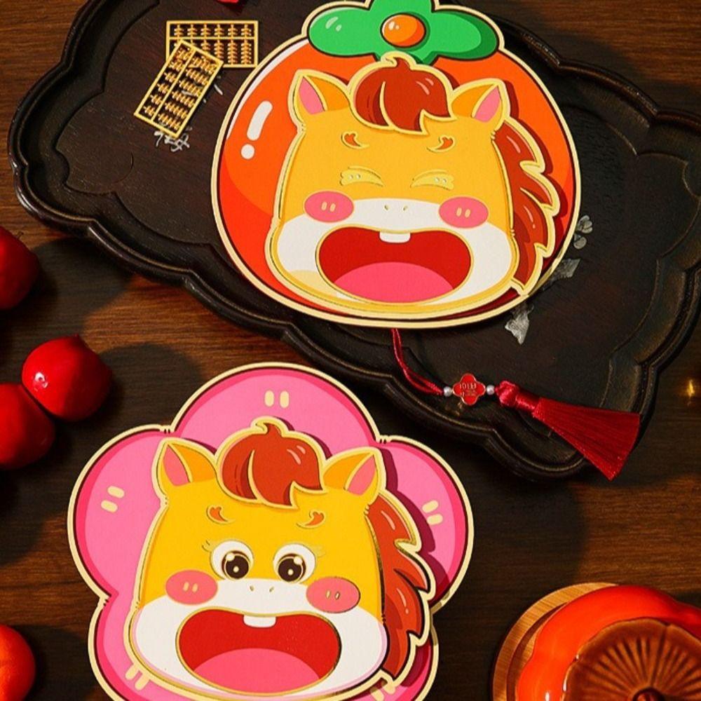 5 Card Slot Folding Red Envelopes 2026 Horse Year Lucky Red Packets Cash Envelopes  Wedding Gifts