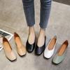 Autumn Women's Single Shoes Slip On Soft Sole Casual Shoes Office Lady Leather Shoes Loafers Fashion Square Toe Shallow Flats