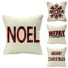 Festive Christmas Cushion Cover Featuring Adorable Reindeer And Snowflakes Design