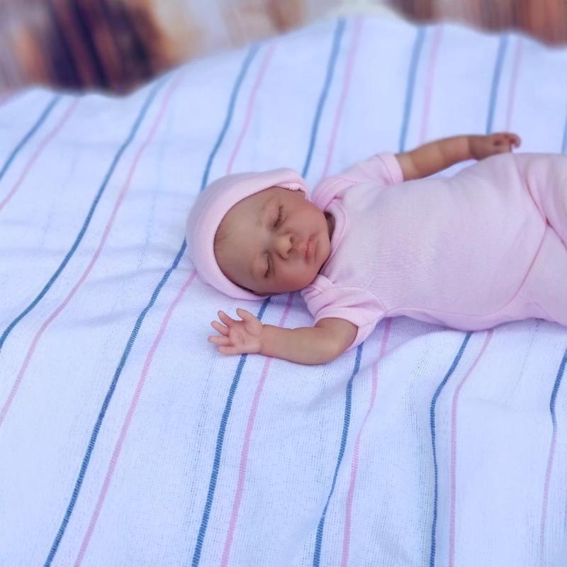 Кукла-реборн с тканевым телом Луна высотой 25 см с расписанными вручную волосами, реалистичная кукла-новорожденный для мальчиков и девочек, реалистичная кукла-симулятор, детские игрушки