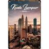 Металлическая табличка 'Путешествие по городу', Декор для стен с городским пейзажем 20x30см