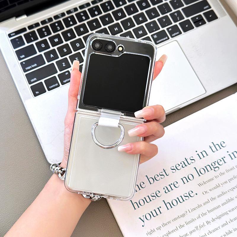 Suitable for Galaxy Samsung Z FLIP7 5 4 3 Folding Phone Case Matte Transparent Glossy Ring Z Flip6