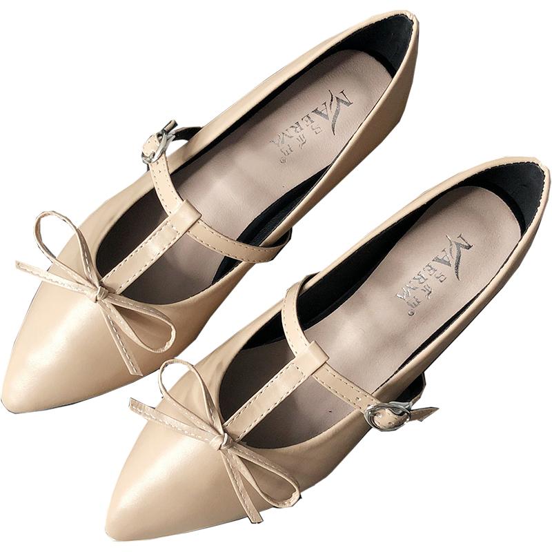 Женские туфли на плоской подошве, новые весенние туфли-лодочки Мэри Джейн с бантом, белые женские повседневные туфли на плоской подошве из мягкой кожи, размер 41, 42, 43