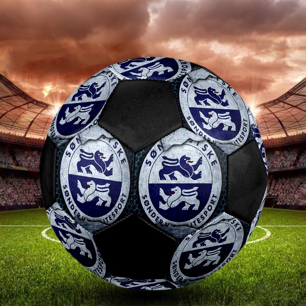 Футбольный мяч Sonderjyske FC, разноцветный, подходит для всех возрастов, машинной строчки, материал ПВХ, соревновательного уровня, прочный и с высоким отскоком