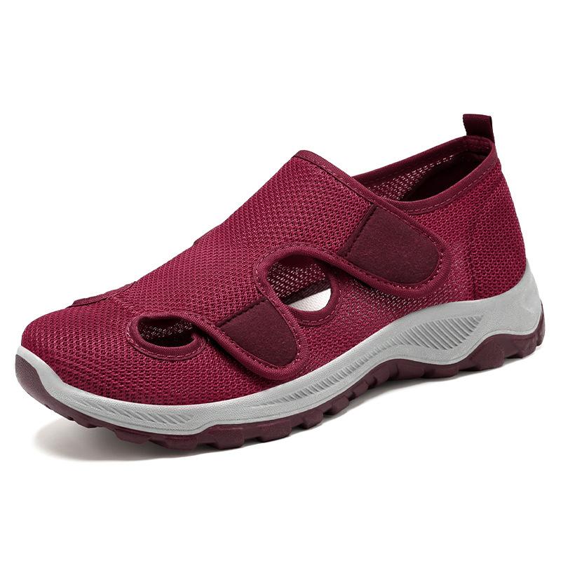 Обувь женская обувь универсальная летняя полая дышащая повседневная обувь на липучке легкая обувь для мамы мягкая подошва удобные одинарные туфли