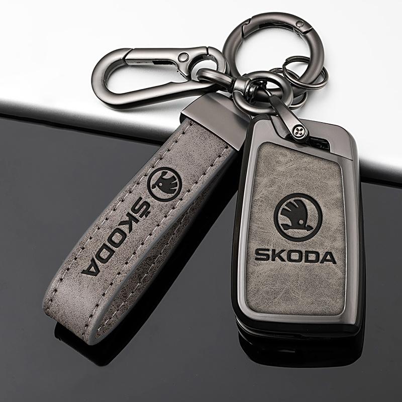 Car Flip Remote Key Fob Case Cover Protector Shell Bag For Skoda Octavia A5 A7 Fabia Superb Kodiaq Karoq Keychain Accessories