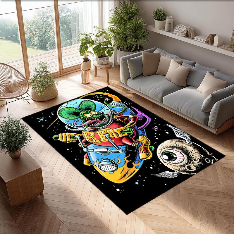 Rangers Football Printed Flannel Area Rug Non Slip Soft Polyester Floor Carpet Indoor Decor Mat for Bedroom Living Room Sofa