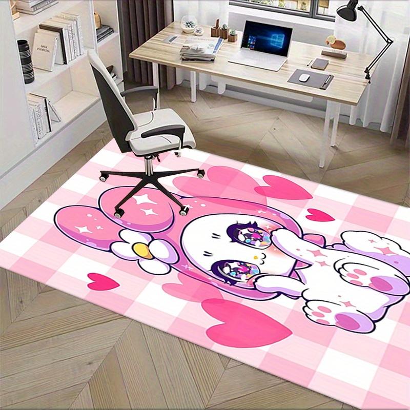 Office Rug Kawaii, Bunny Anti-Slip Rug, Machine Washable for Living Room, Bedroom, Office, Multiple Sizes, Bedroom Mat, Decorative Mat, Durable Mat, L
