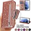 Wallet Glitter With Card Slots Flip Leather Case For Samsung Galaxy Xiaomi Redmi iPhone Huawei Honor Google One Plus LG Case