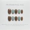 100% РУЧНАЯ РАБОТА трапециевидной формы гроба искусственный дизайн ногтей ранняя осень ретро простые каштановые коричневые ногти невесты фототерапия многоразовые ногти