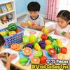 DIY Fruit Cutting Toys Fruits And Vegetables Parent-Child Simulation Pretend Play Kitchen Toy Food with Basket Kids Christmas