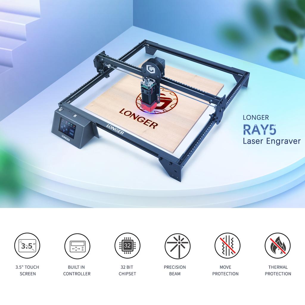 LONGER RAY5 5W  Laser Engraver Eye Protection 400x400mm Carving Area Ultrafine Laser Spot Eye