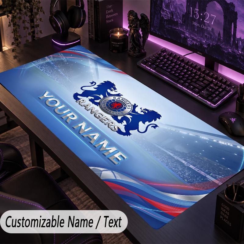 Custom Text Big Mousepad, Extended Desk Pad For Laptop Work GameRangers FC