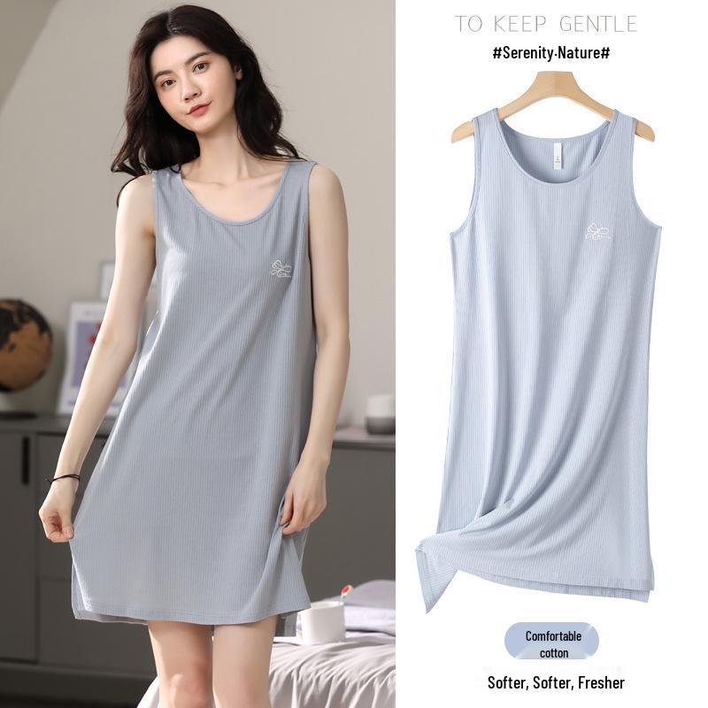 Женская летняя майка-ночнушка - Прохладное и свободное платье-пижама большого размера