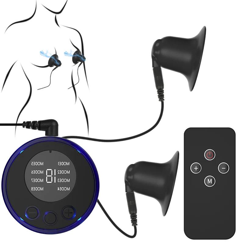 Электрический шок присоска для сосков увеличитель зажим для сосков вакуумный стимулятор клитора увеличитель груди секс-игрушка для женщин мужчин СМ