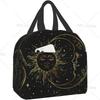 Lunch Bag for Women Sun Moon Black Mystical Insulated Lunch Box Cooler Tote for Adult Kid Men Work Office School Picnic Reusable