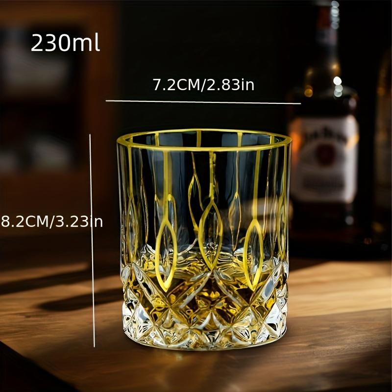 Стакан для виски Золотая линия Бокалы для вина и виски Золотая роспись Хрустальная барная посуда Многофункциональный Бокал для пива, коктейлей, для дома, для воды, для кофе