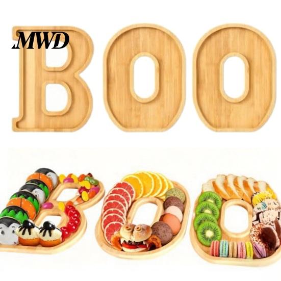 Unique Serving Set 3Pcs Halloween BOO Letters Fruit Tray, Large Fillable Candy Server, Snacks Event Decor Cookies Platter, Spooky Tray for Movie Night