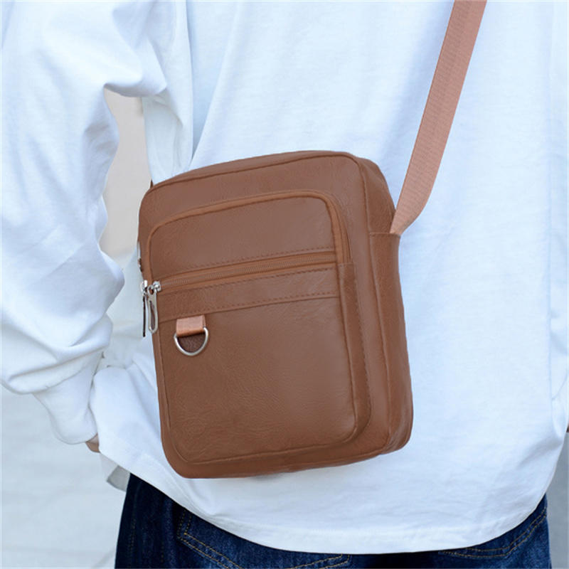 Многослойная деловая кожаная сумка через плечо для мужчин, легкая дорожная повседневная сумка-мессенджер
