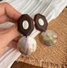 Серьги-гвоздики и подвески Wood Isle Shell Moon Французский Ретро Легкие - Роскошный Дизайн из Ракушек и Дерева, C65