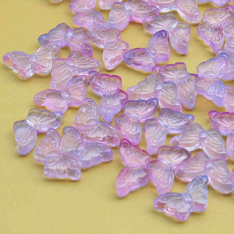 50PCS Butterfly Beads Czech Glass Loose Spacer Beads For Needlework Earrings Bracelet Jewelry Making Components Crafts DIY