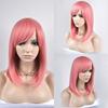 Короткий розовый парик боб для косплея с челкой, синтетические прямые парики для женщин, парик для волос, натуральный, стильный, подходит для костюмных париков