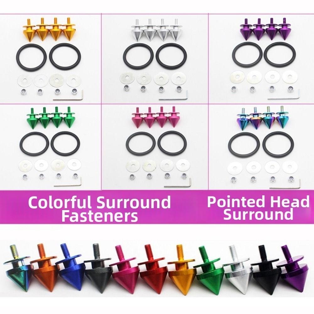 1Set Sharp Pointed Aluminum Spike Hatch Lids Release Attachment Fastener for Car Bumper Trunk