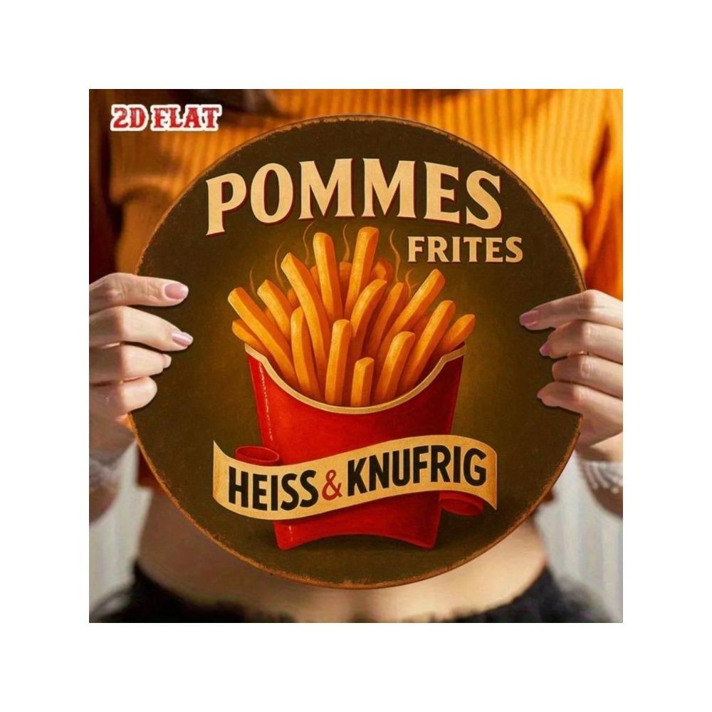 Винтажная металлическая табличка Pommes Frites Настенное искусство Декор для Кафе Бара Ресторана