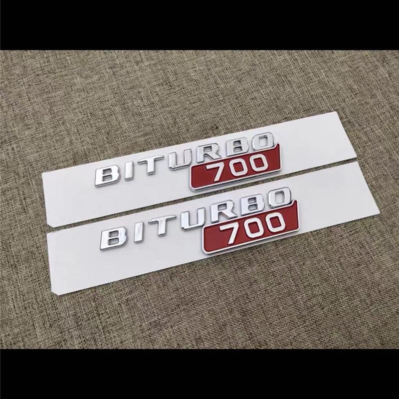 AATB1 Car ABS BITURBO 700 800 900 Logo Side Fender Trunk Body Badge Emblem Decals Sticker For Benz Brabus G Class G700 G800 G900 W463