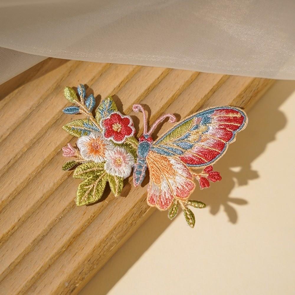 2pcs 2pcs Flower Patches Embroidery Design Butterfly Patches Heat Transfer Patches For DIY Clothing
