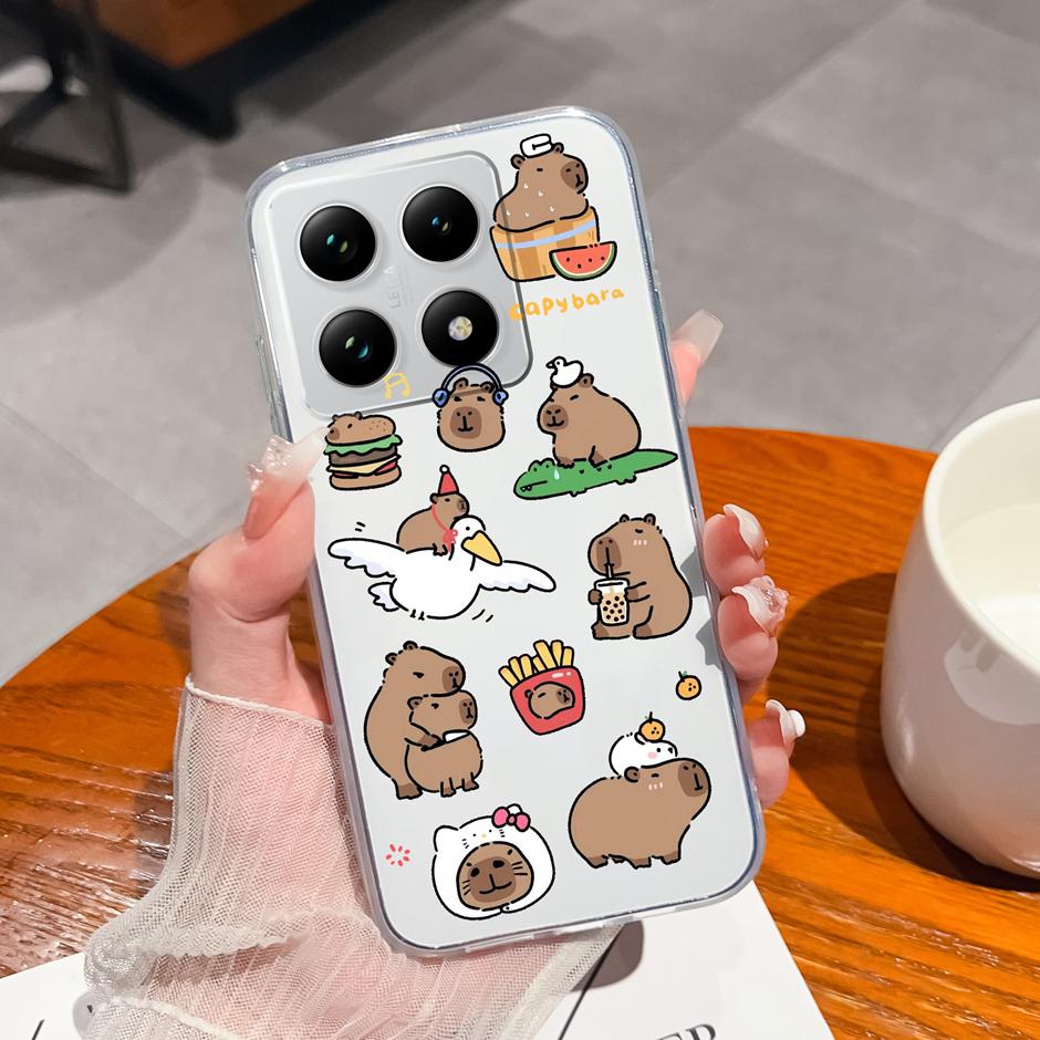 Чехол для Xiaomi 15T 15T Pro Милый Кот-Астронавт Защита от отпечатков пальцев Модный Прозрачный Корпус Для xiaomi15t 15tpro Защита