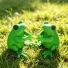 3D Printed Cute Frog Pen Holder, Bright Green Pen Stand with Pen-Grabbing Structure, Anti-Slip Desktop Organizer for Pens & Makeup Brushes, Creative
